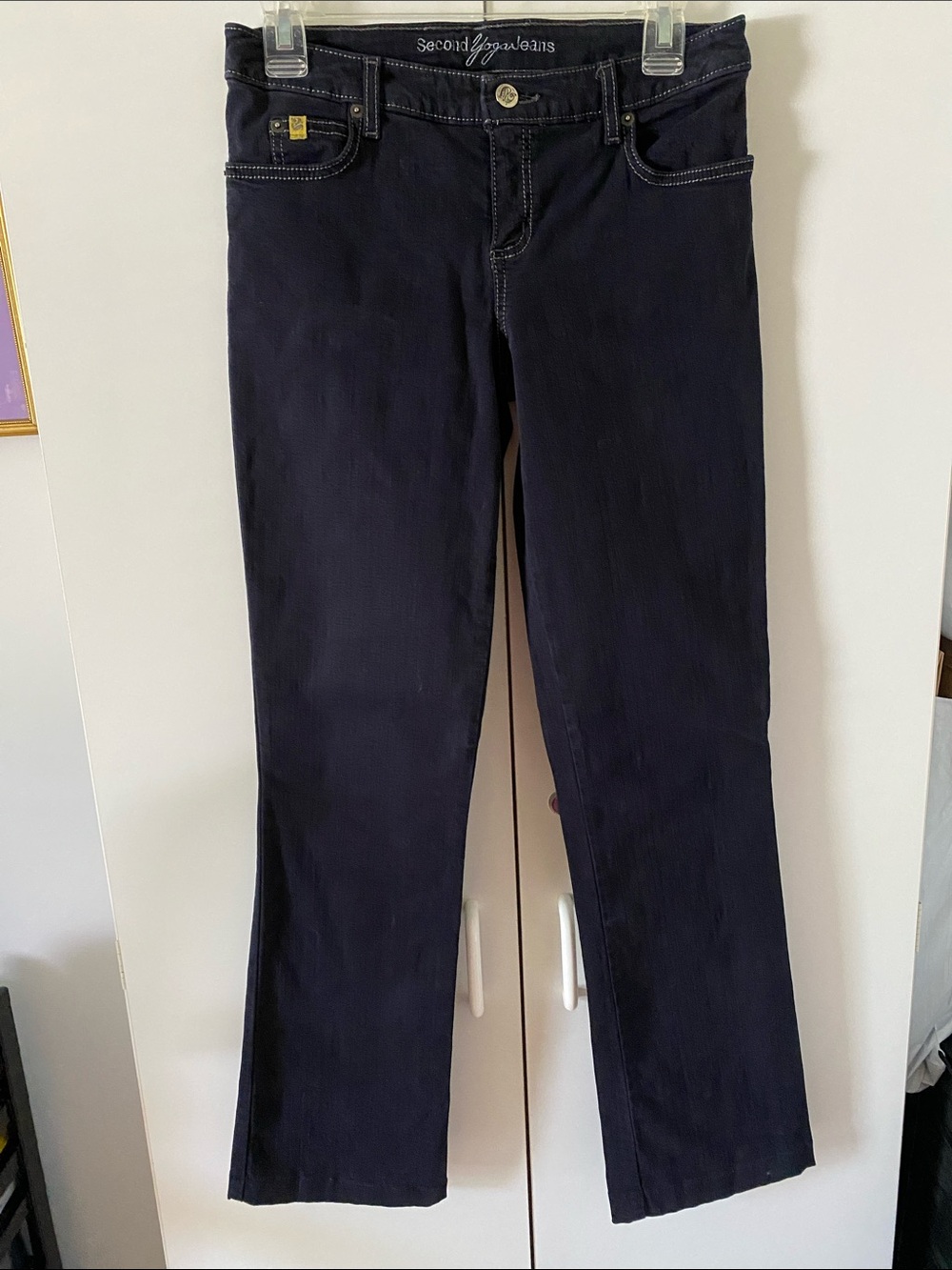 Women's Second Yoga Bootcut/Straight Leg Dark Wash Navy Jeans  - Size 29